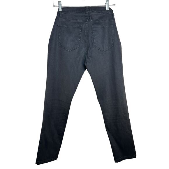 Eileen Fisher Black Straight Jeans Size 2 Organic Cotton Stretch Minimalist - Picture 3 of 7